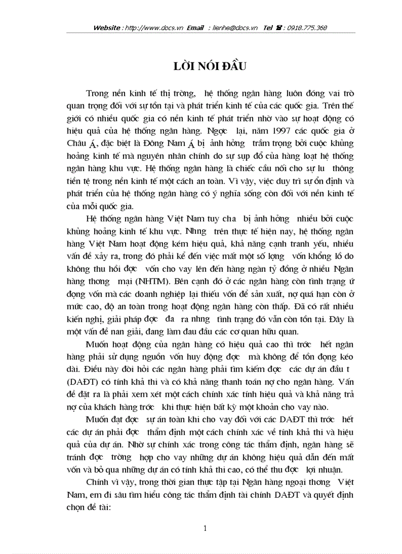 image for page Nâng cao chất lượng thẩm định tài chính dự án đầu tư trong hoạt động tín dụng tại ngânhàng NHTMCP Ngoại Thương VietcomBank