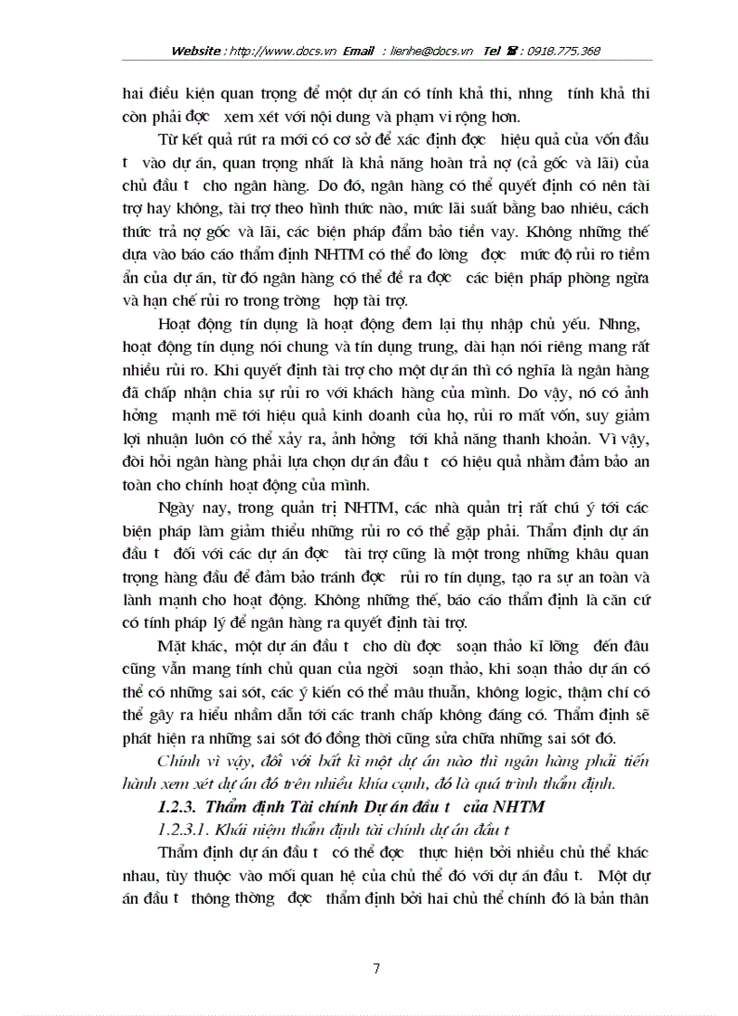 image for page Nâng cao chất lượng thẩm định tài chính dự án đầu tư trong hoạt động tín dụng tại ngânhàng NHTMCP Ngoại Thương VietcomBank