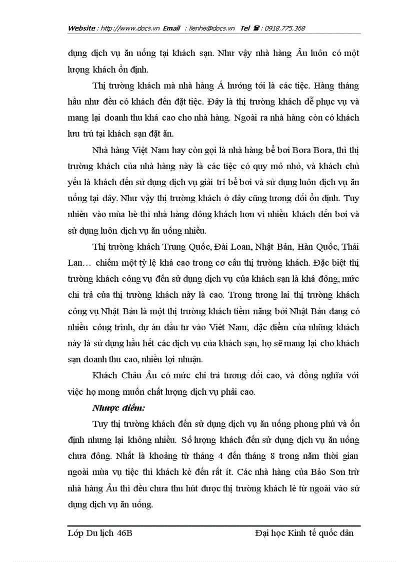 image for page Các giải pháp Marketing nhằm tăng cường thu hút khách sử dụng dịch vụ ăn uống của nhà hàng khách sạn Bảo Sơn