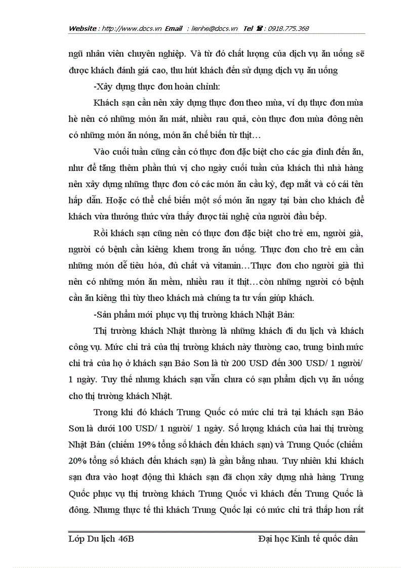 image for page Các giải pháp Marketing nhằm tăng cường thu hút khách sử dụng dịch vụ ăn uống của nhà hàng khách sạn Bảo Sơn