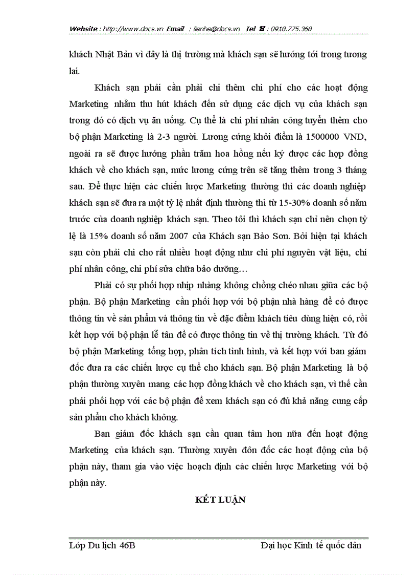 image for page Các giải pháp Marketing nhằm tăng cường thu hút khách sử dụng dịch vụ ăn uống của nhà hàng khách sạn Bảo Sơn