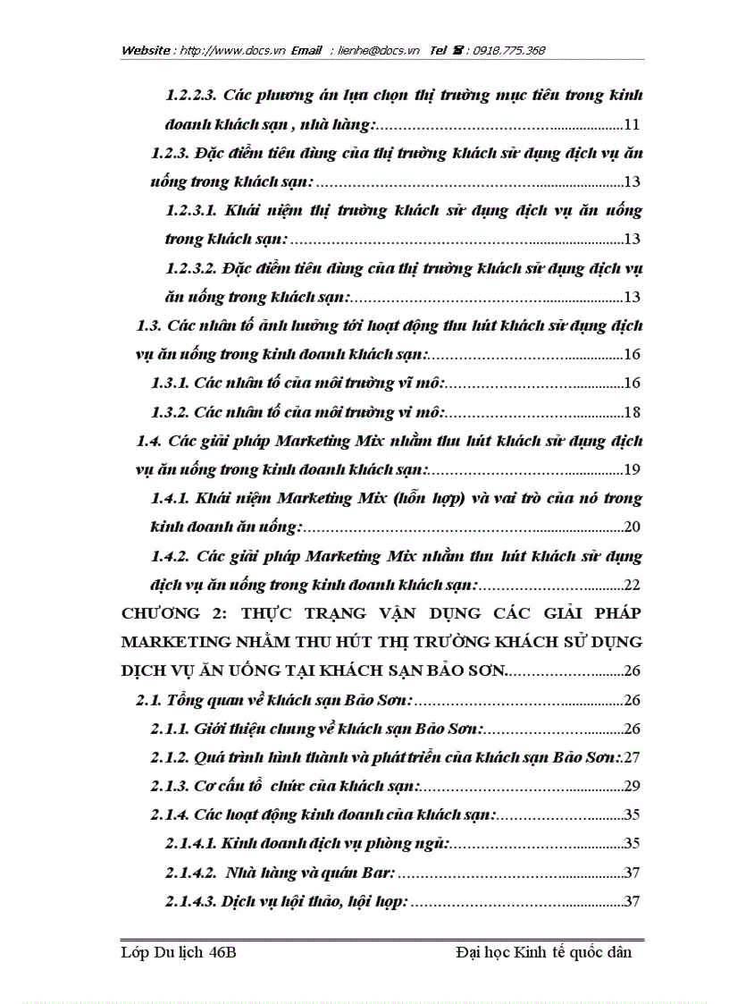 image for page Các giải pháp Marketing nhằm tăng cường thu hút khách sử dụng dịch vụ ăn uống của nhà hàng khách sạn Bảo Sơn