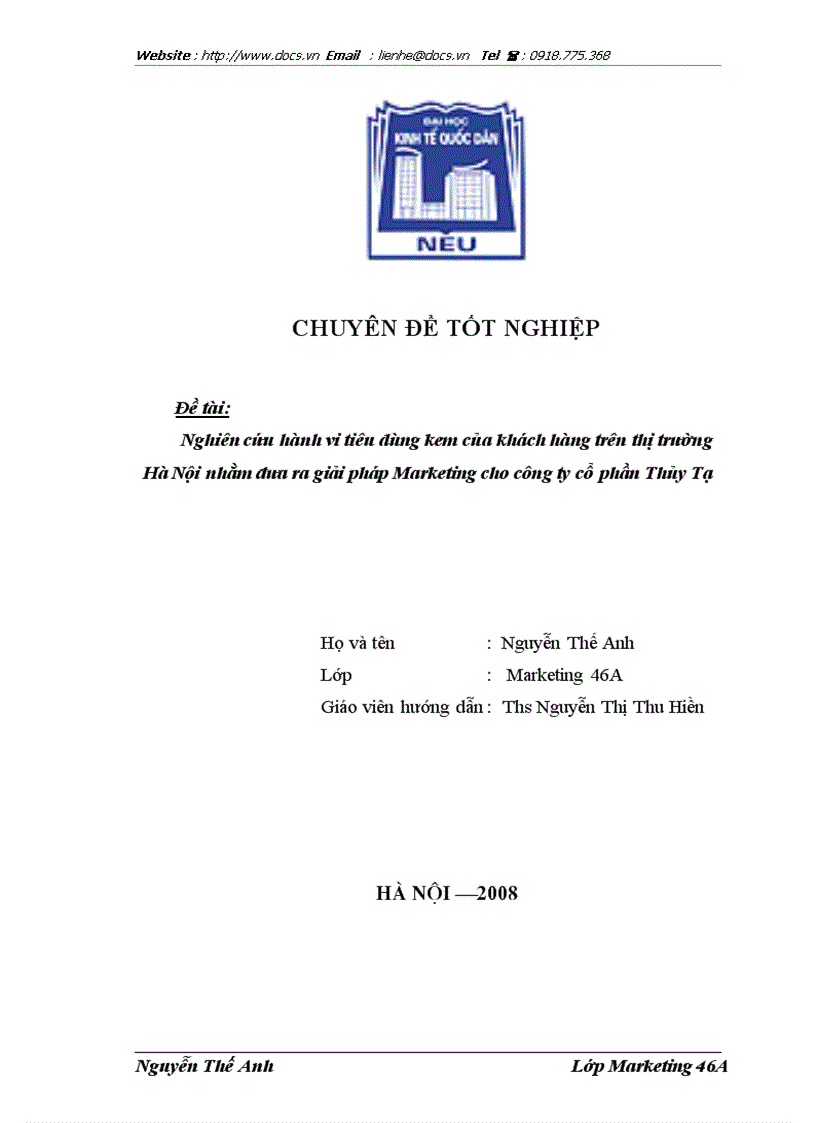 image for page Nghiên cứu hành vi tiêu dùng kem của khách hàng trên thị trường Hà Nội nhằm đưa ra giải pháp Marketing cho công ty cổ phần Thủy Tạ