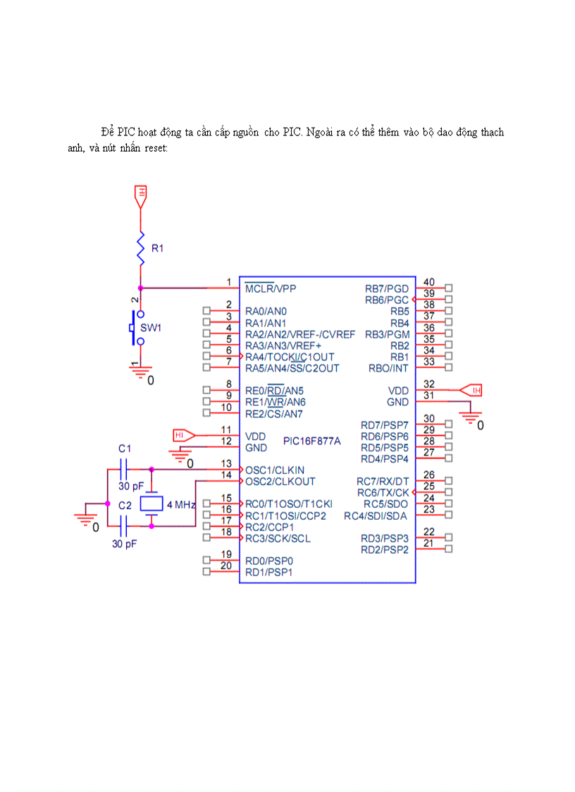 Thiết kế kỹ thuật căn bản về pic16f877a đo nhiệt độ dùng lm35 hiển thị lên lcd