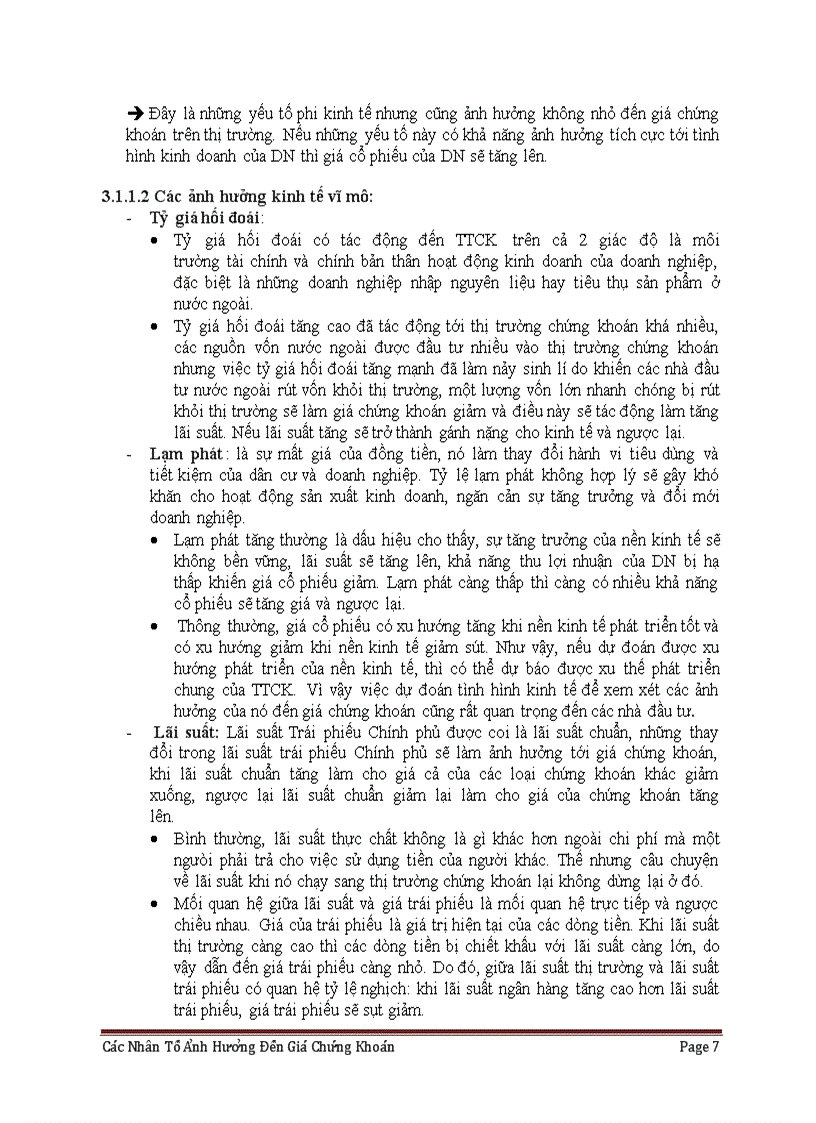 image for page Các nhân tố ảnh hưởng đến giá chứng khoán