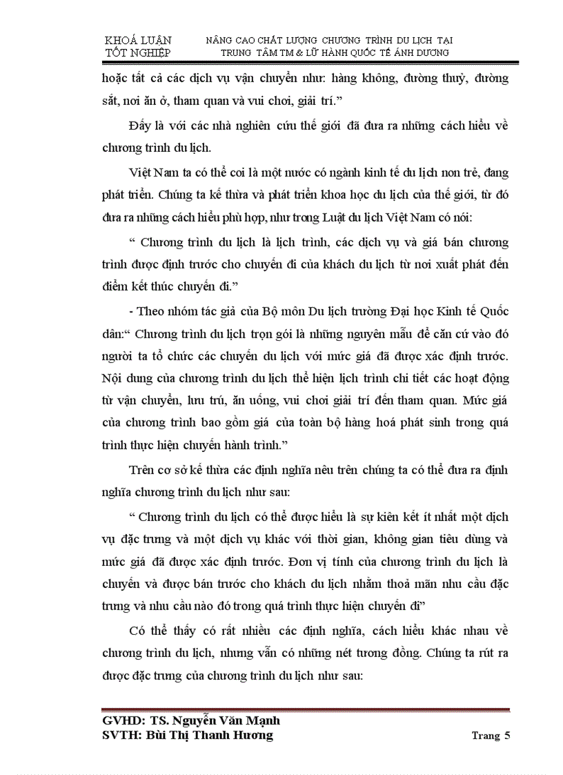 image for page Nâng cao chất lượng chương trình du lịch tại trung tâm thương mại và lữ hành quốc tế ánh dương