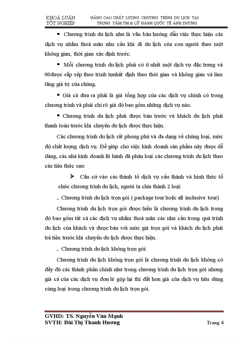 image for page Nâng cao chất lượng chương trình du lịch tại trung tâm thương mại và lữ hành quốc tế ánh dương