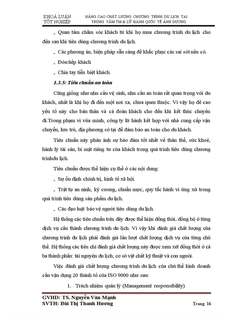 image for page Nâng cao chất lượng chương trình du lịch tại trung tâm thương mại và lữ hành quốc tế ánh dương