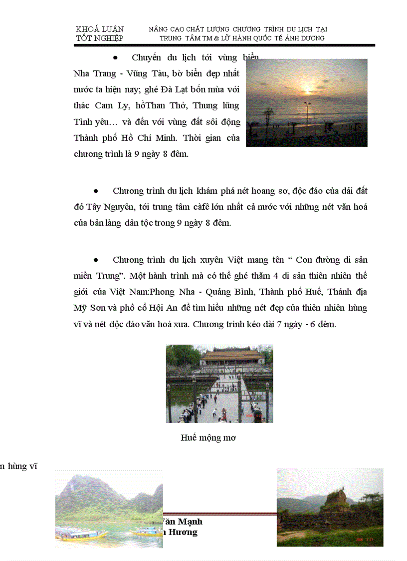 image for page Nâng cao chất lượng chương trình du lịch tại trung tâm thương mại và lữ hành quốc tế ánh dương