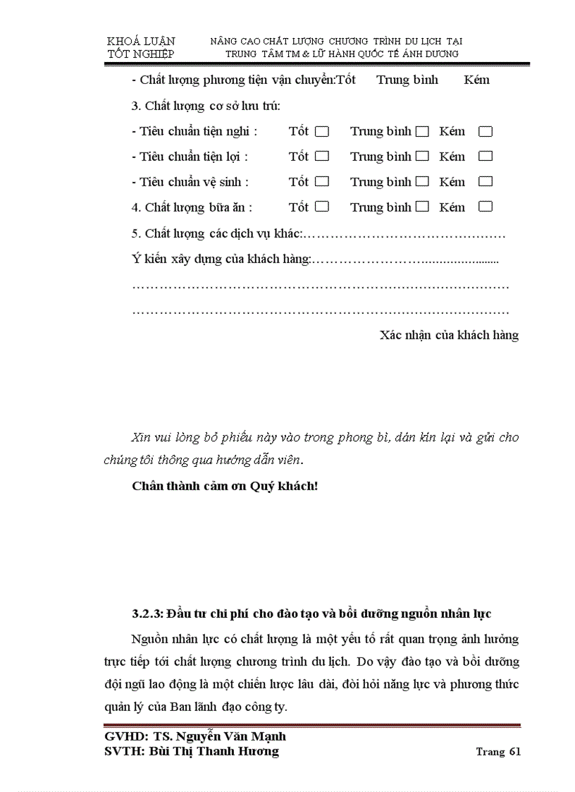 image for page Nâng cao chất lượng chương trình du lịch tại trung tâm thương mại và lữ hành quốc tế ánh dương