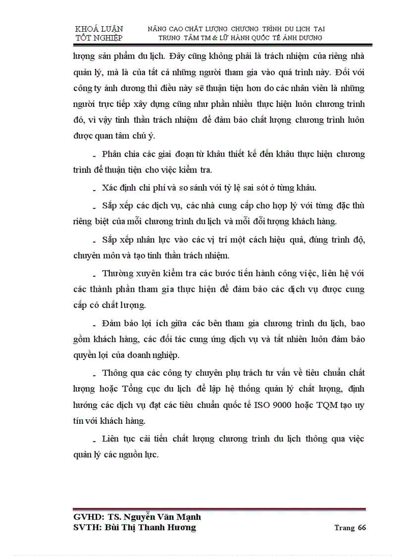 image for page Nâng cao chất lượng chương trình du lịch tại trung tâm thương mại và lữ hành quốc tế ánh dương