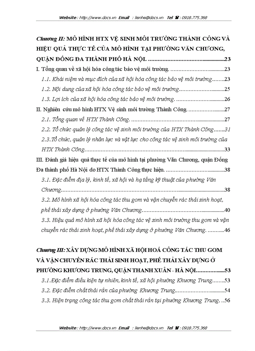 image for page Mô hình xã hội hóa công tác thu gom và vận chuyển rác thải sinh hoạt phế thải xây dựng trên địa bàn phường Khương Trung Quận Thanh Xuân HN