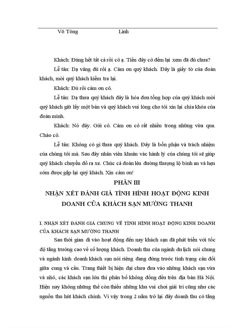 image for page Báo cáo hoạt động kinh doanh khách sạn nghiệp vụ lễ tân khách sạn Mường Thanh