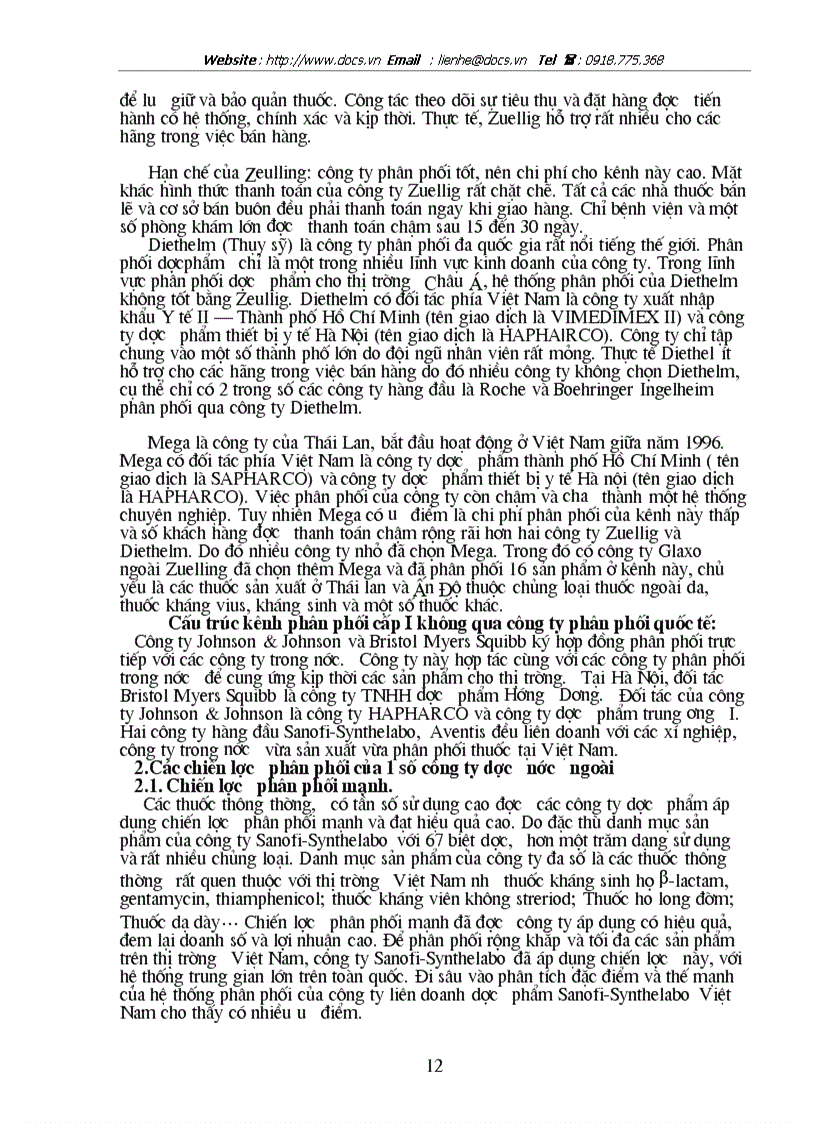 image for page Đánh giá về chính sách phân phối của một số công ty dược nước ngoài đang kinh doanh trên thị trường Việt Nam