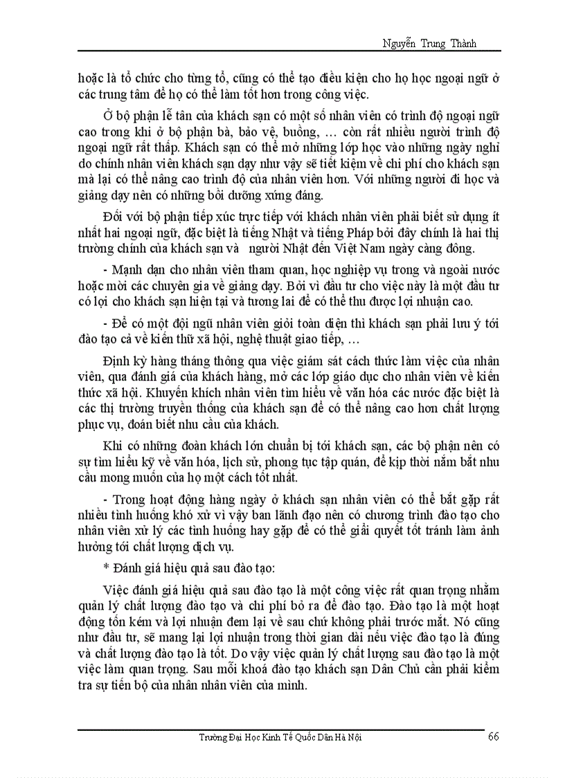 image for page Hoàn thiện công tác quản lý và sử dụng nhân lực tại khách sạn Dân Chủ