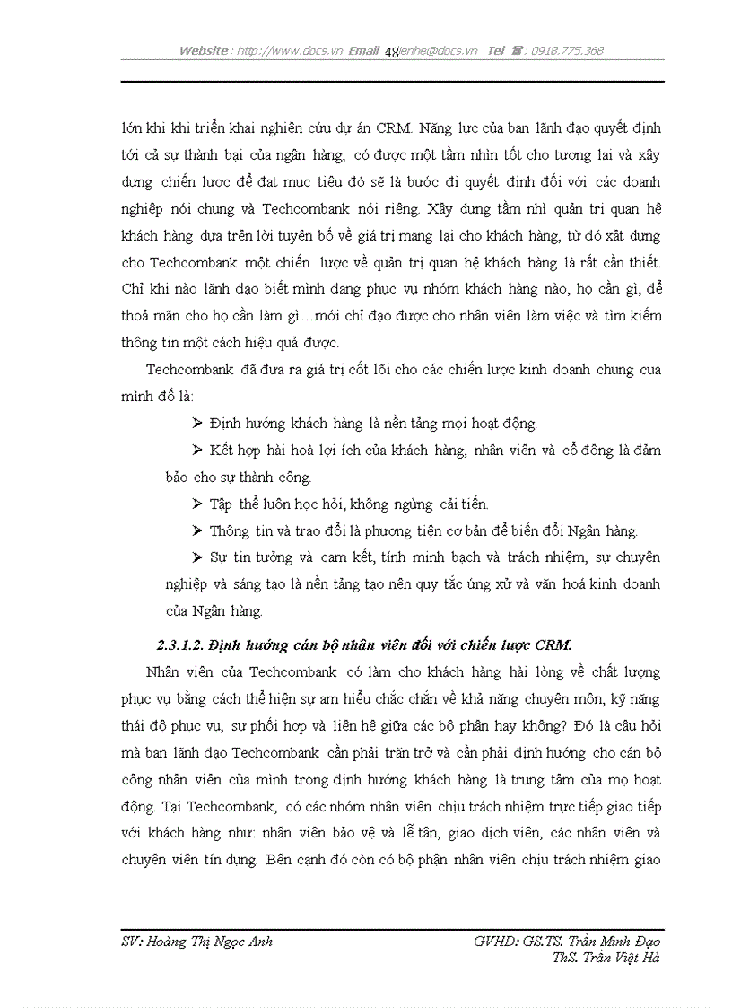 image for page Phát triển hệ thống quản lý quan hệ khách hàng CRM tại ngân hàng TMCP Kỹ thương Việt Nam Techcombank