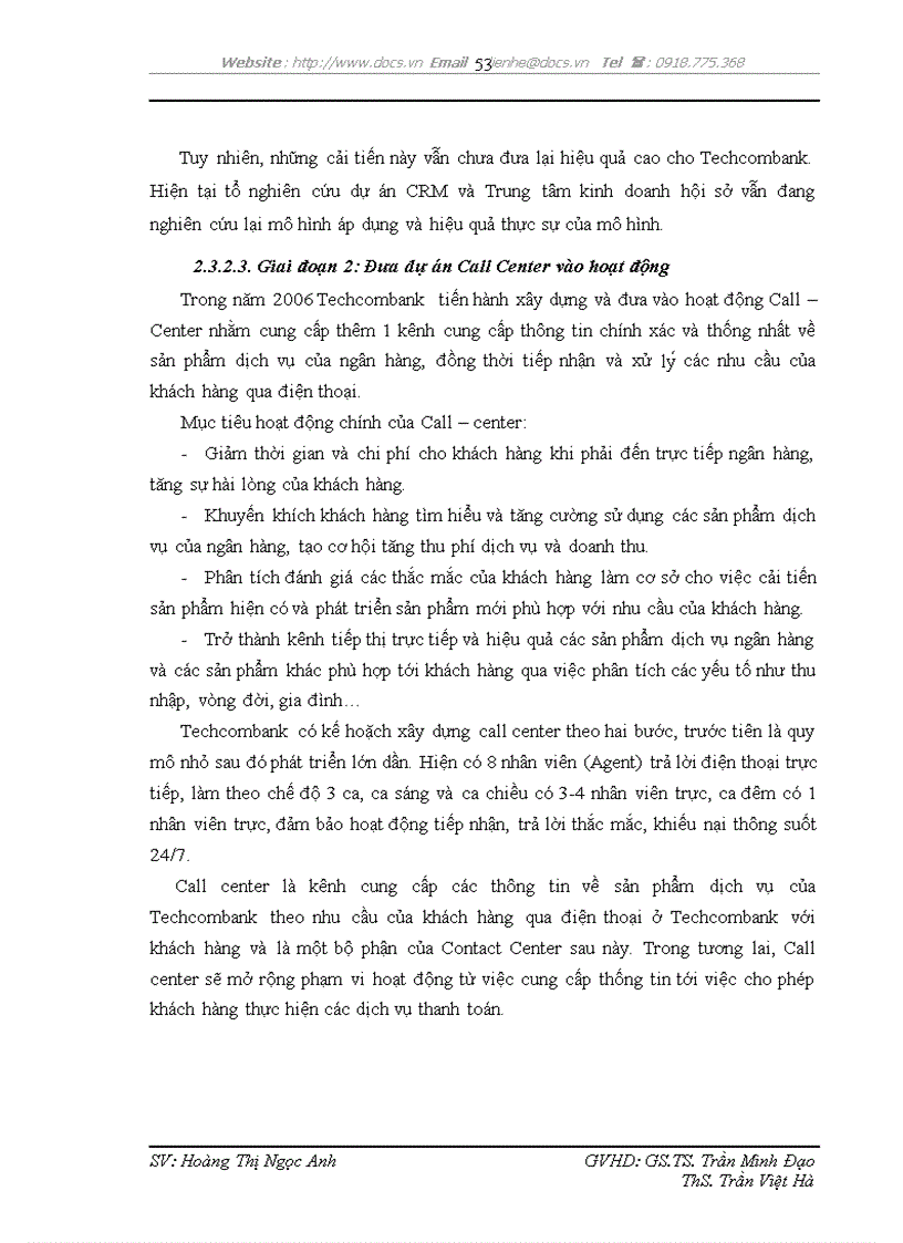 image for page Phát triển hệ thống quản lý quan hệ khách hàng CRM tại ngân hàng TMCP Kỹ thương Việt Nam Techcombank