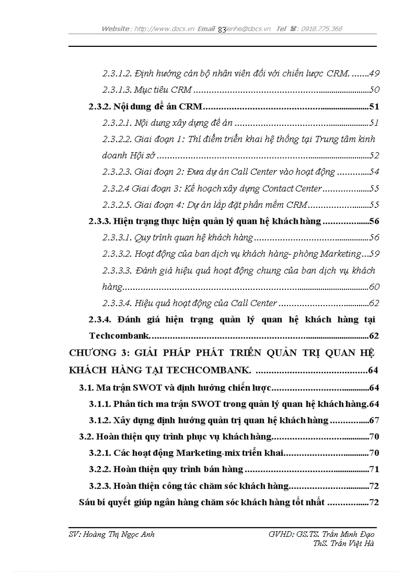 image for page Phát triển hệ thống quản lý quan hệ khách hàng CRM tại ngân hàng TMCP Kỹ thương Việt Nam Techcombank