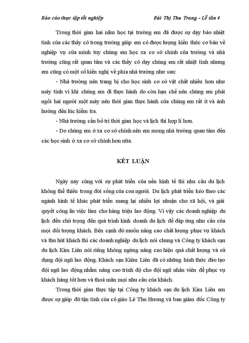 image for page Phân tích các chiến lược cho quá trình hình thành phát triển và đặc điểm kinh doanh của Công ty du lịch khách sạn Kim Liên nghiệp vụ Khách sạn