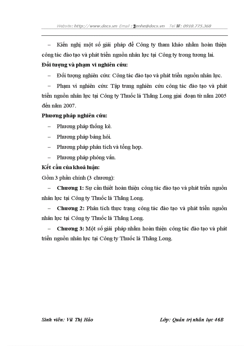 image for page Một số giải pháp nhằm hoàn thiện công tác đào tạo và phát triển nguồn nhân lực tại Công ty Thuốc lá Thăng long