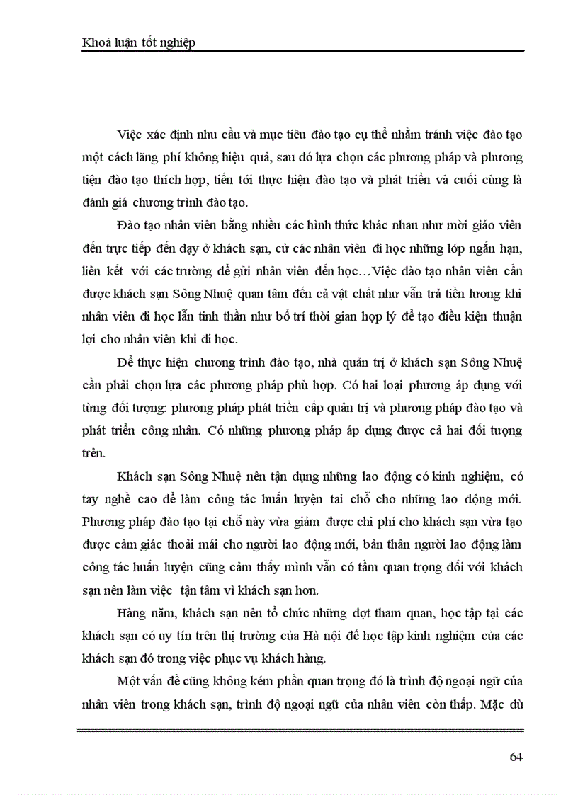 image for page Thực trạng và giải pháp góp phần hoàn thiện hoạt động quản trị nhân lực tại khách sạn Sông Nhuệ
