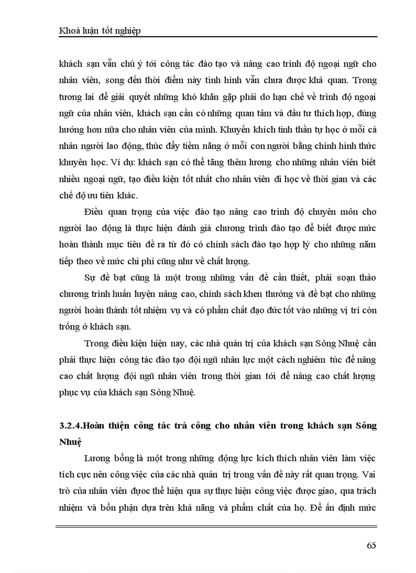 image for page Thực trạng và giải pháp góp phần hoàn thiện hoạt động quản trị nhân lực tại khách sạn Sông Nhuệ