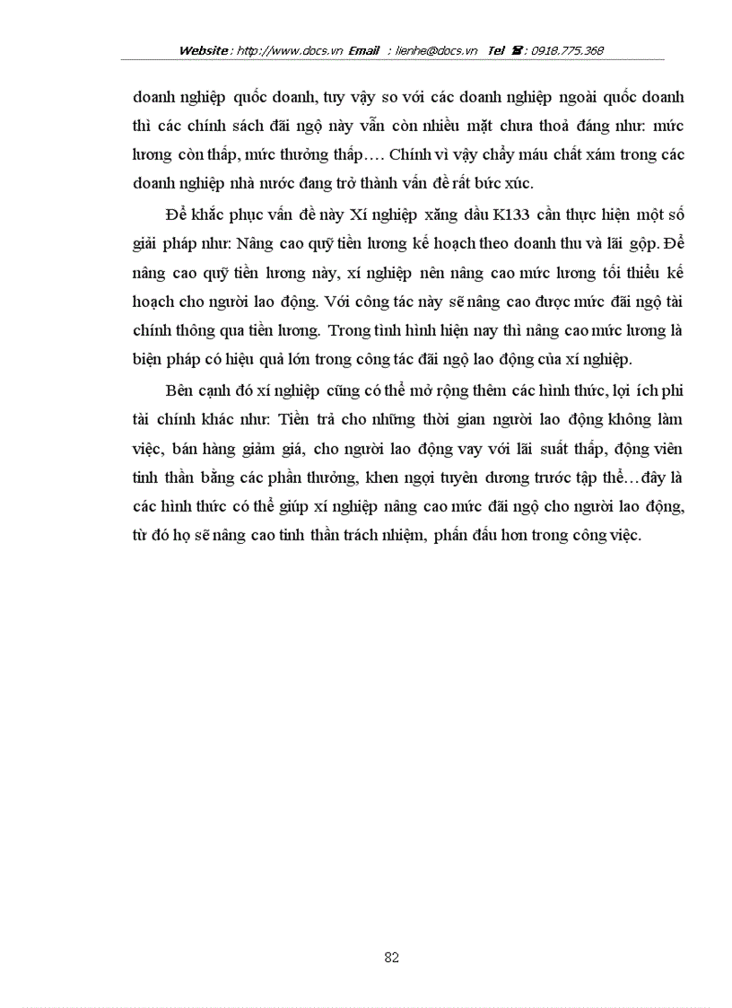 image for page Hoàn thiện công tác đãi ngộ lao động ở Xí nghiệp xăng dầu K133