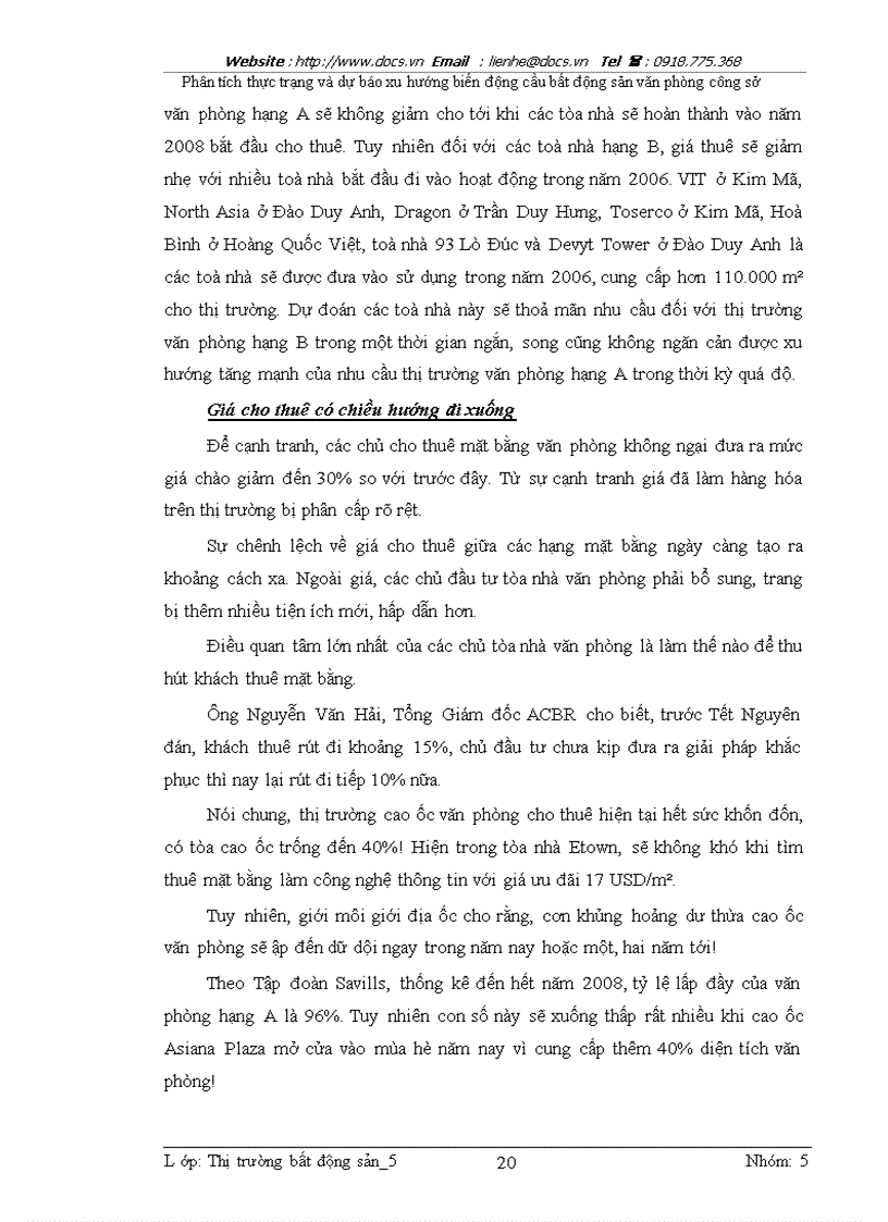 image for page Phân tích thực trạng và dự báo xu hướng biến động cầu bất động sản văn phòng công sở