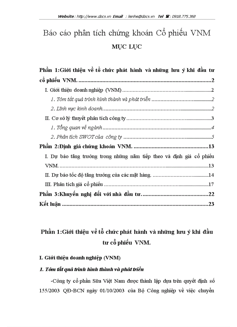 image for page Phân tích chứng khoán Cổ phiếu VNM