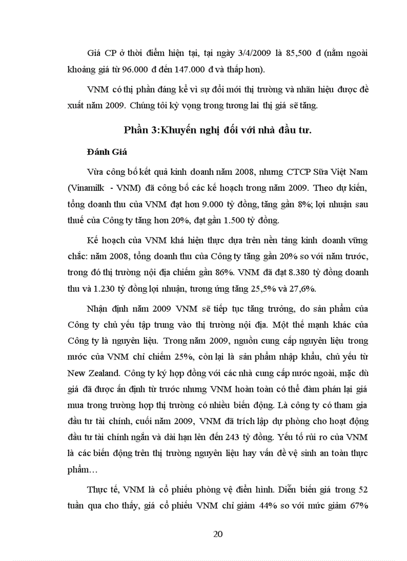 image for page Phân tích chứng khoán Cổ phiếu VNM