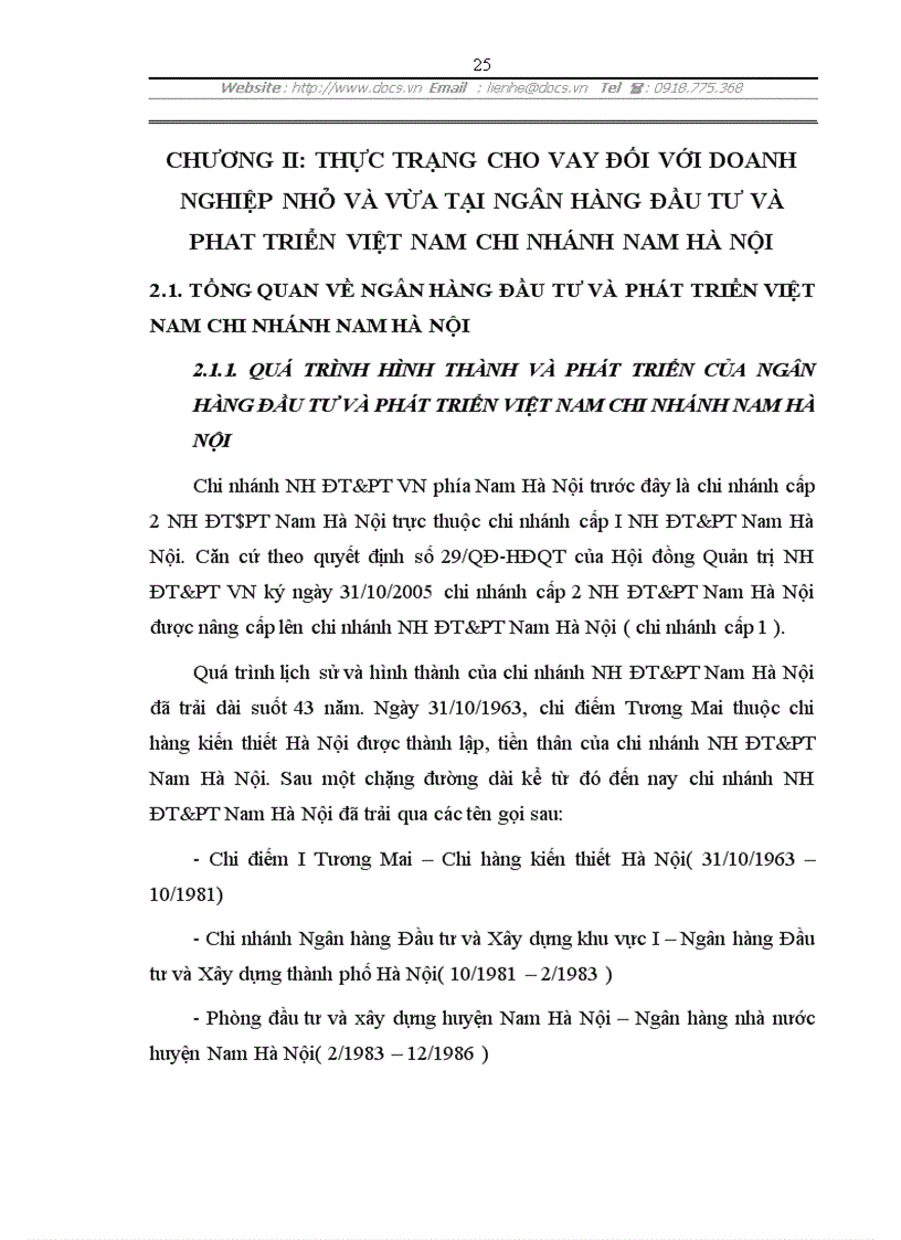 image for page Giải pháp cho nhằm mở rộng cho vay đối với các doanh nghiệp nhỏ và vừa tại Ngân hàng Đầu tư và Phát triển Việt Nam chi nhánh Nam Hà Nội