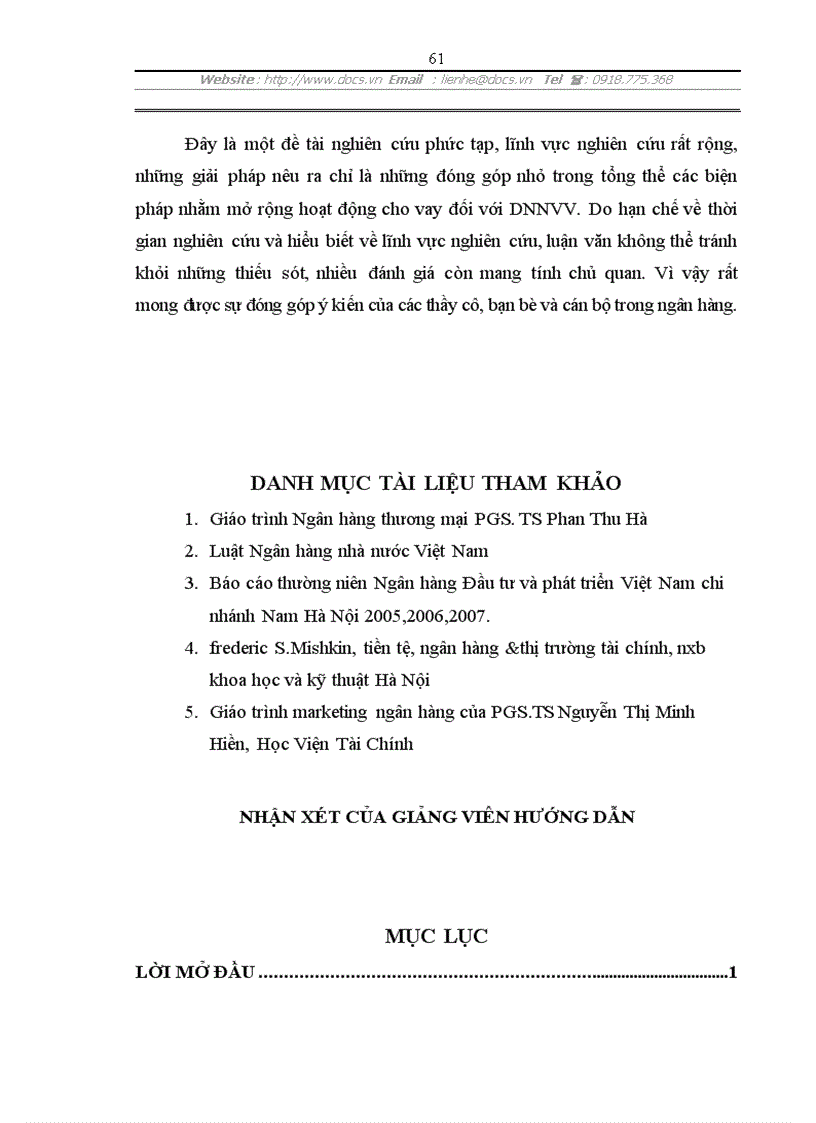 image for page Giải pháp cho nhằm mở rộng cho vay đối với các doanh nghiệp nhỏ và vừa tại Ngân hàng Đầu tư và Phát triển Việt Nam chi nhánh Nam Hà Nội