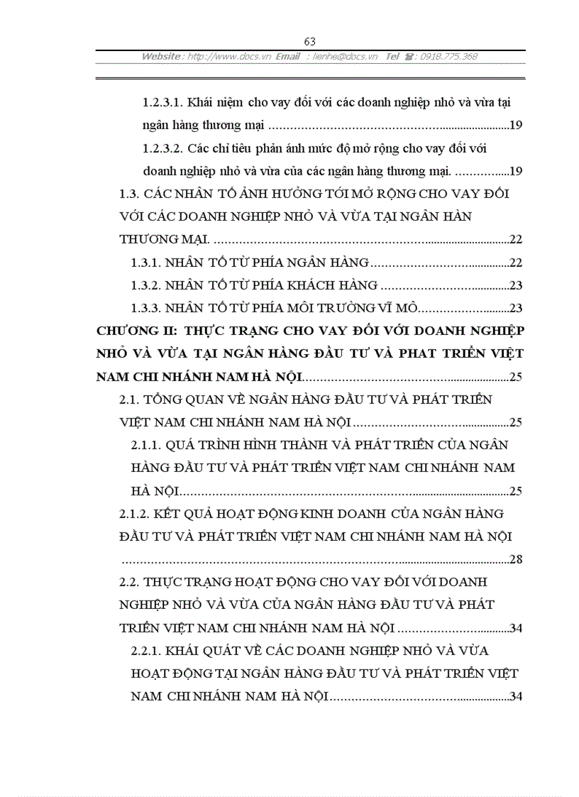 image for page Giải pháp cho nhằm mở rộng cho vay đối với các doanh nghiệp nhỏ và vừa tại Ngân hàng Đầu tư và Phát triển Việt Nam chi nhánh Nam Hà Nội