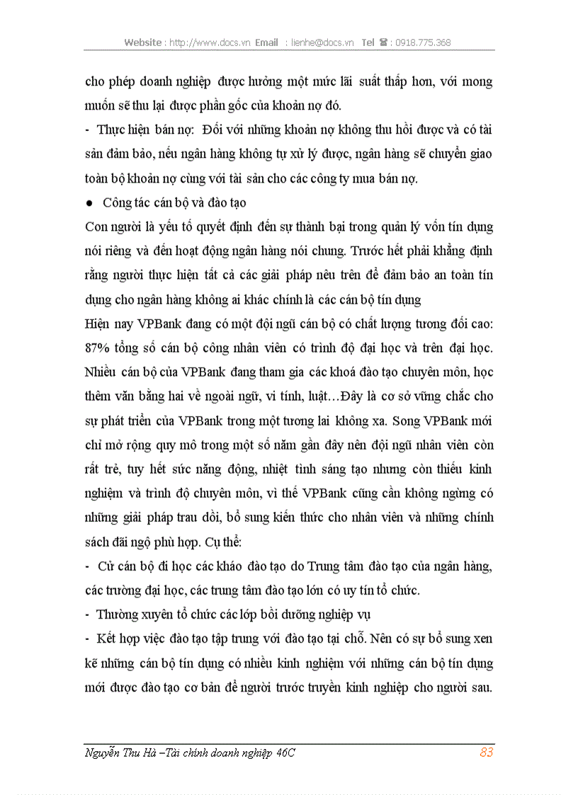 image for page Phòng ngừa và hạn chế rủi ro tín dụng tại ngân hàng thương mại cổ phần các doanh nghiệp ngoài quốc doanh VPBank