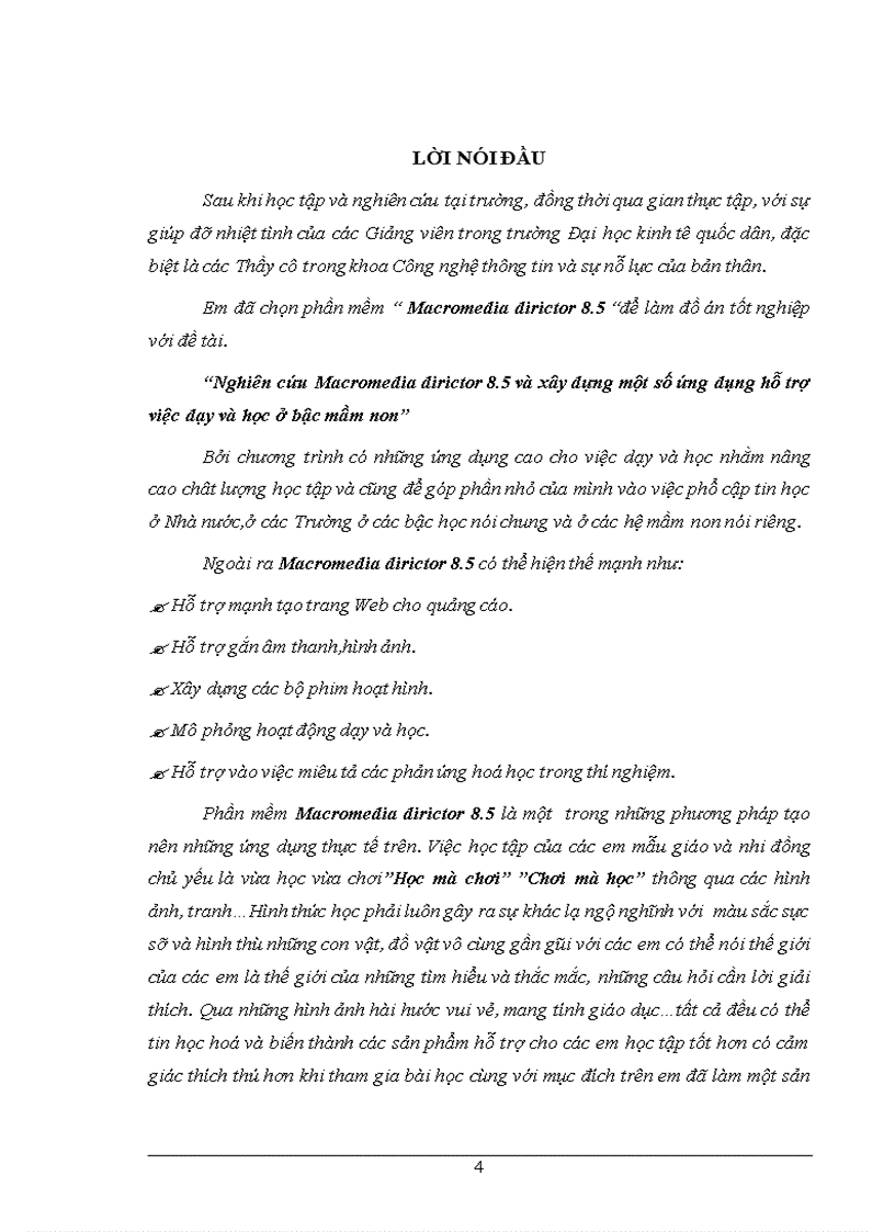 image for page Nghiên cứu Macromedia dirictor 8 5 và xây dựng một số ứng dụng hỗ trợ việc dạy và học ở bậc mầm non