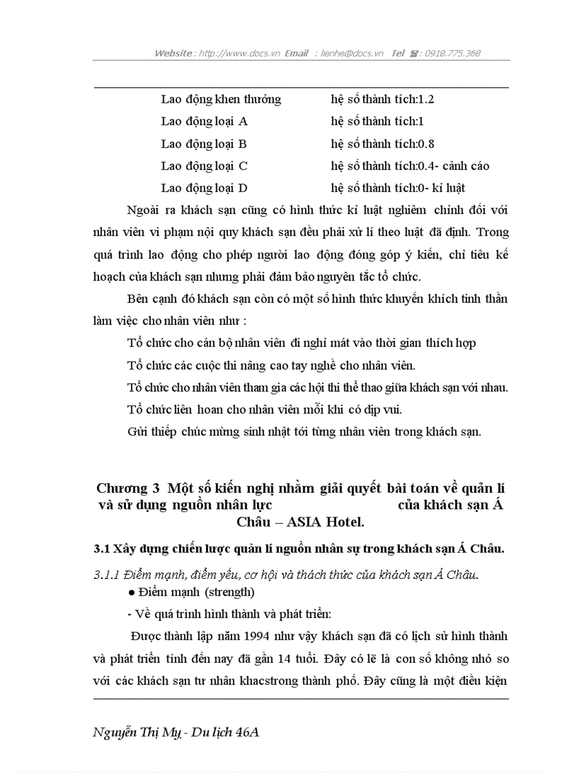 image for page Giải quyết bài toán về quản trị và sử dụng nguồn nhân lực có hiệu quả tại khách sạn Á Châu