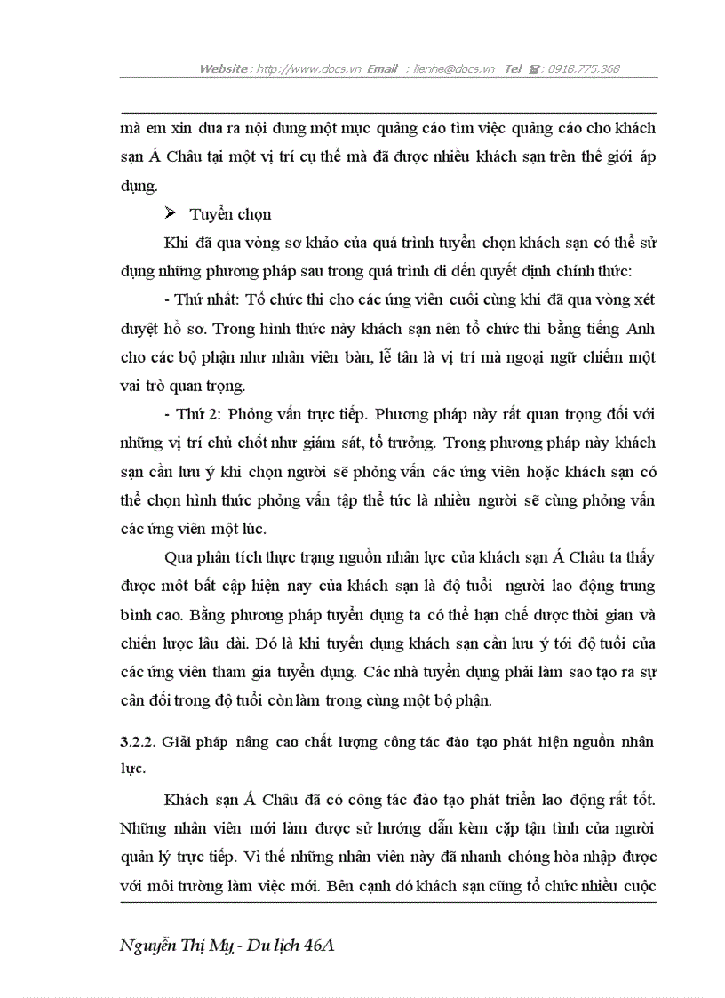 image for page Giải quyết bài toán về quản trị và sử dụng nguồn nhân lực có hiệu quả tại khách sạn Á Châu
