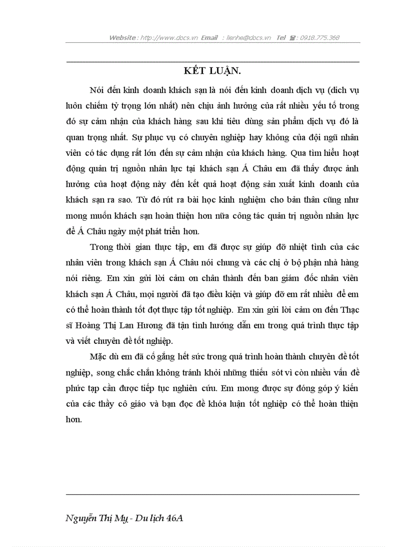 image for page Giải quyết bài toán về quản trị và sử dụng nguồn nhân lực có hiệu quả tại khách sạn Á Châu