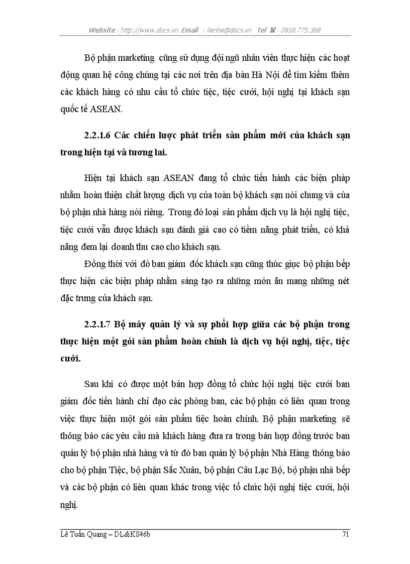 image for page Giải pháp nâng cao chất lượng dịch vụ trong kinh doanh nhà hàng tại khách sạn Quốc tế ASEAN