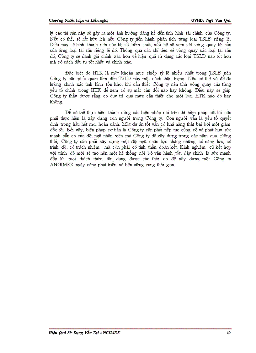 image for page Hiệu quả sử dụng vốn của Cty Angimex