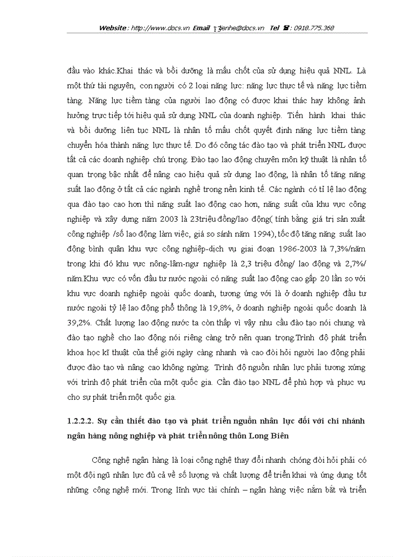 image for page Hoàn thiện công tác đào tạo và phát triển Nguồn nhân lực tại chi nhánh ngânhàng NHNo PTNT AgriBank Long Biên lt NHaNL gt