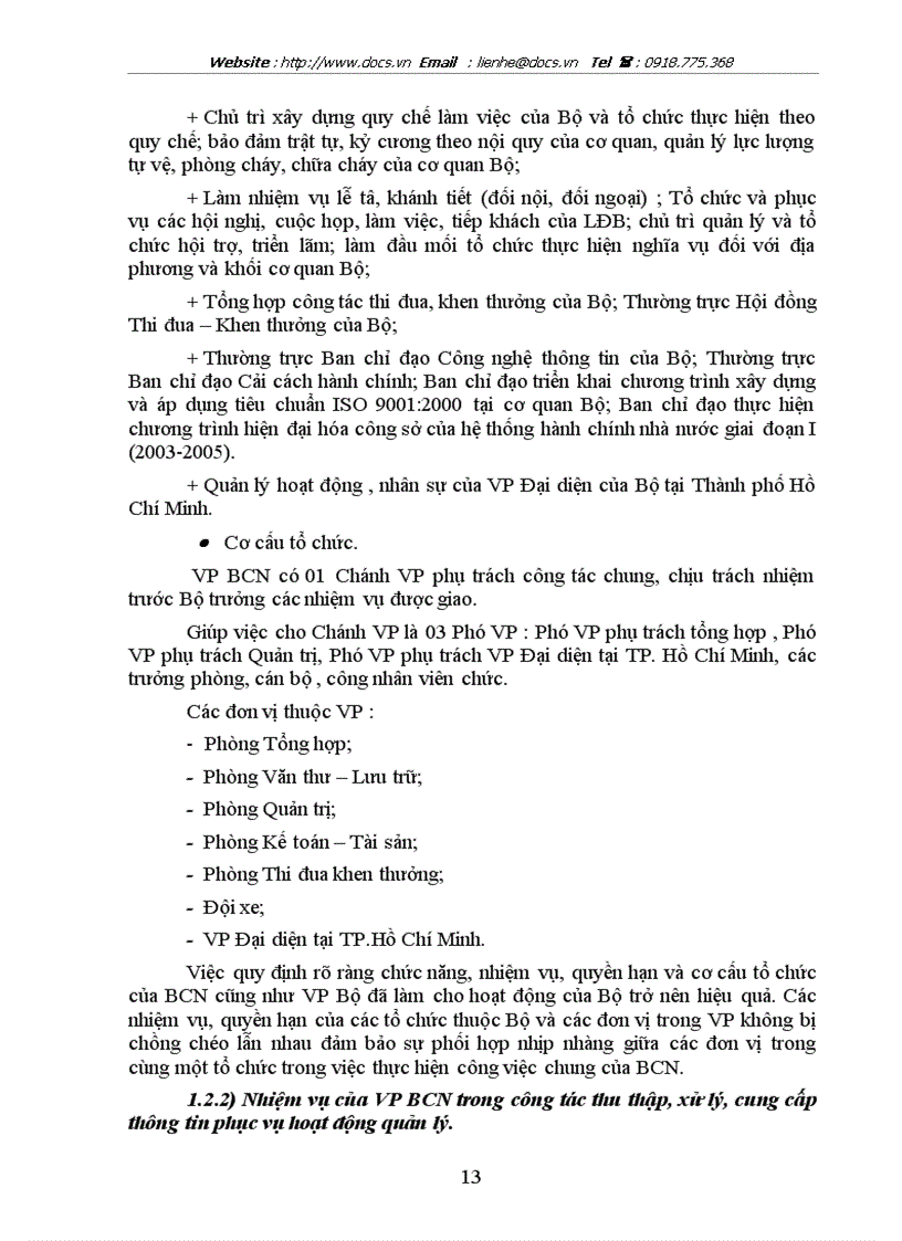 image for page Công tác thu thập xử lý cung cấp thông tin của vp bcn phục vụ hoạt động quản lý của lđb
