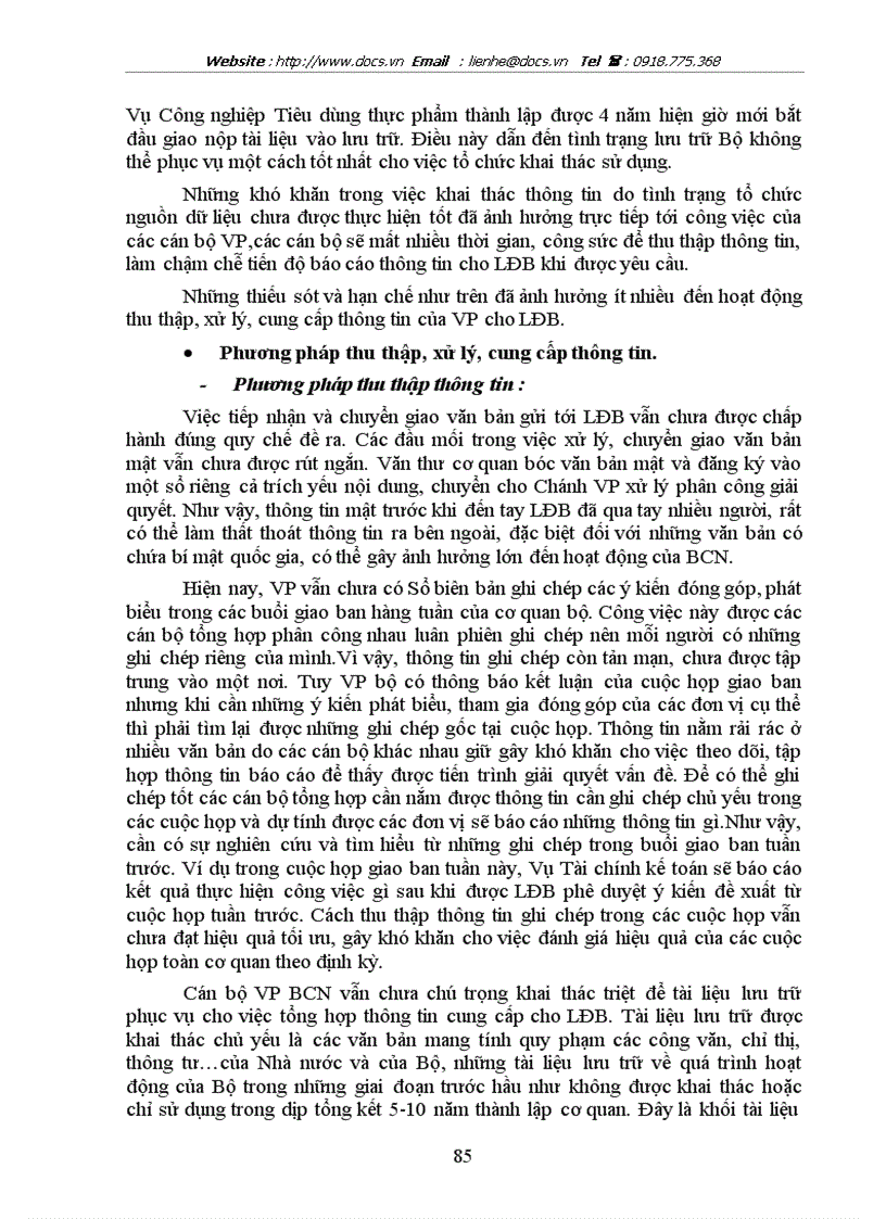 image for page Công tác thu thập xử lý cung cấp thông tin của vp bcn phục vụ hoạt động quản lý của lđb