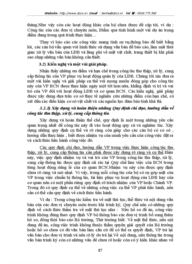 image for page Công tác thu thập xử lý cung cấp thông tin của vp bcn phục vụ hoạt động quản lý của lđb