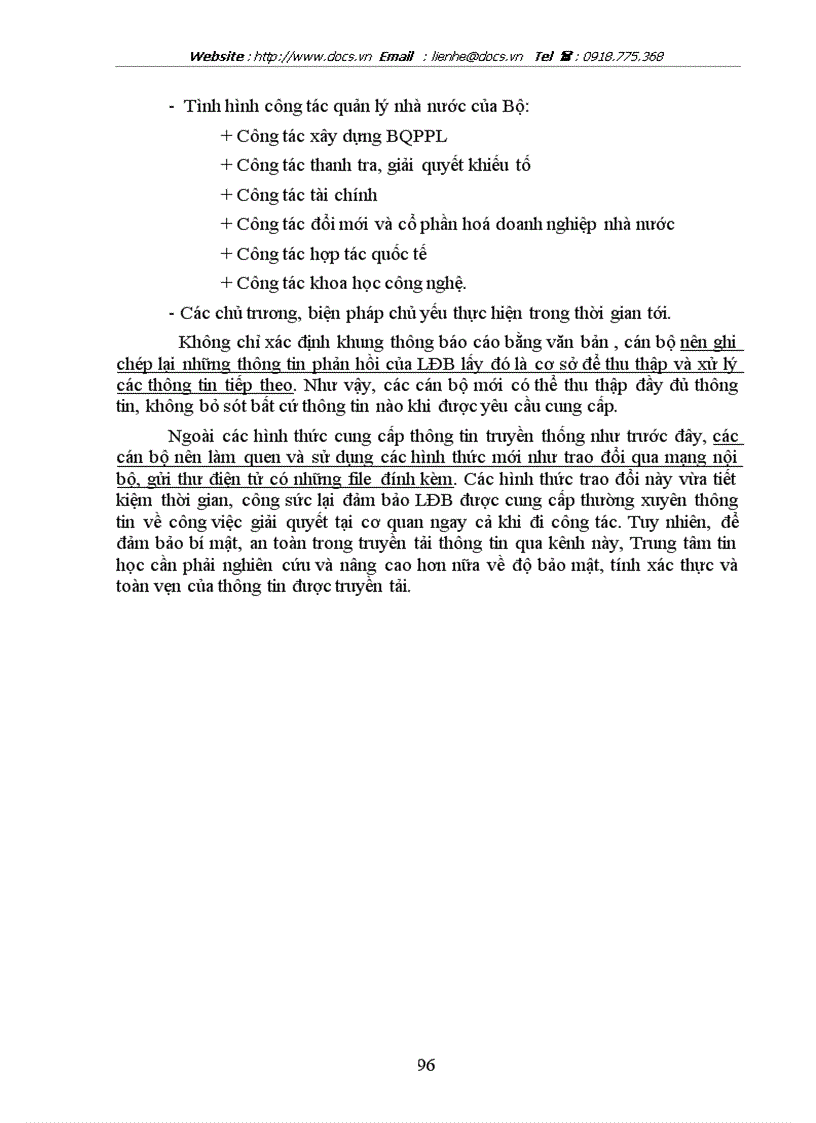 image for page Công tác thu thập xử lý cung cấp thông tin của vp bcn phục vụ hoạt động quản lý của lđb