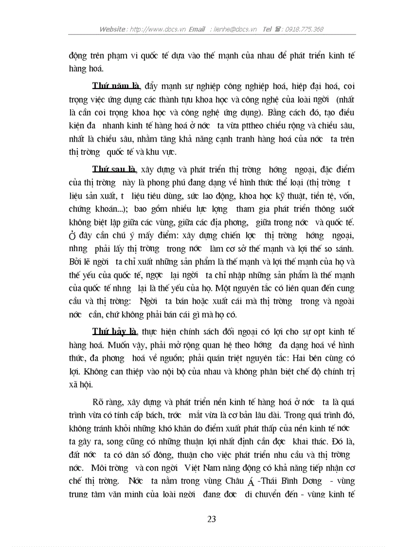 image for page Nền kinh tế hàng hoá nước ta trong quá trình hội nhập kinh tế quốc tế