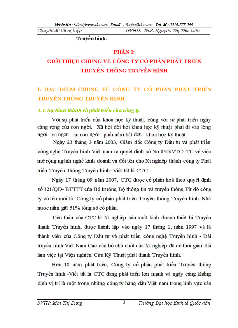 image for page Kế toán tiền lương và các khoản trích theo lương tại Công ty cổ phần phát triển Truyền thông Truyền hình