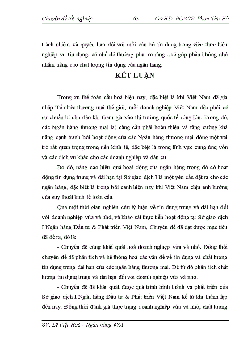image for page Giải pháp nâng cao chất lượng tín dụng trung và dài hạn đối với doanh nghiệp vừa và nhỏ tại Sở giao dịch I Ngân hàng đầu tư phát triển Việt Nam