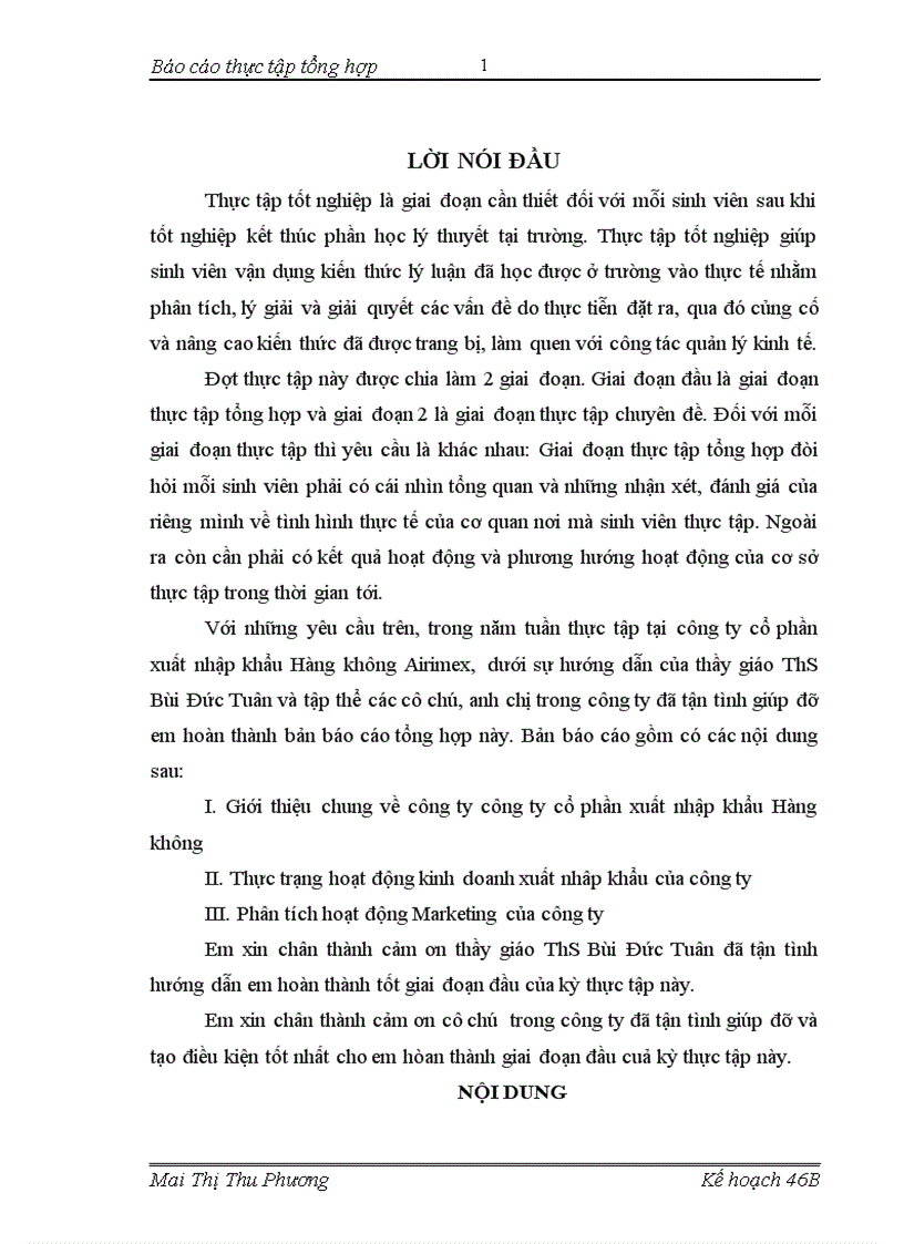 image for page Thực tập tại Công ty CP XNK Hàng không Airimex