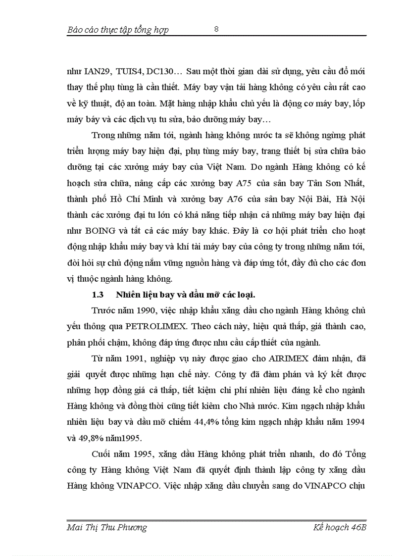 image for page Thực tập tại Công ty CP XNK Hàng không Airimex